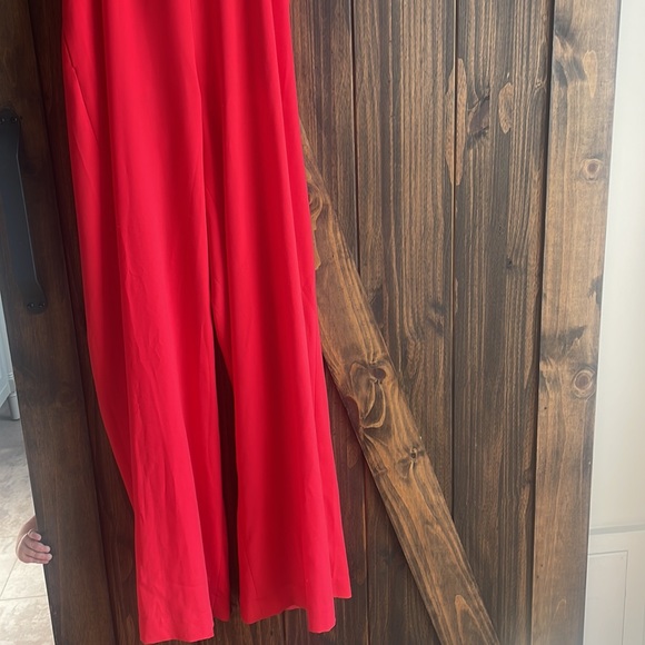 Open back red jumpsuit - Picture 2 of 3